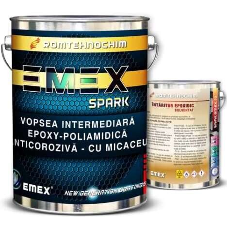 Pachet Vopsea IntermediaraEpoxy-Poliamidica ?Emex Spark? - Gri - Bid 30 Kg + Intaritor Bid.4.20